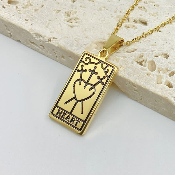 Collier porte-bonheur vintage avec carte de tarot Olivenorma