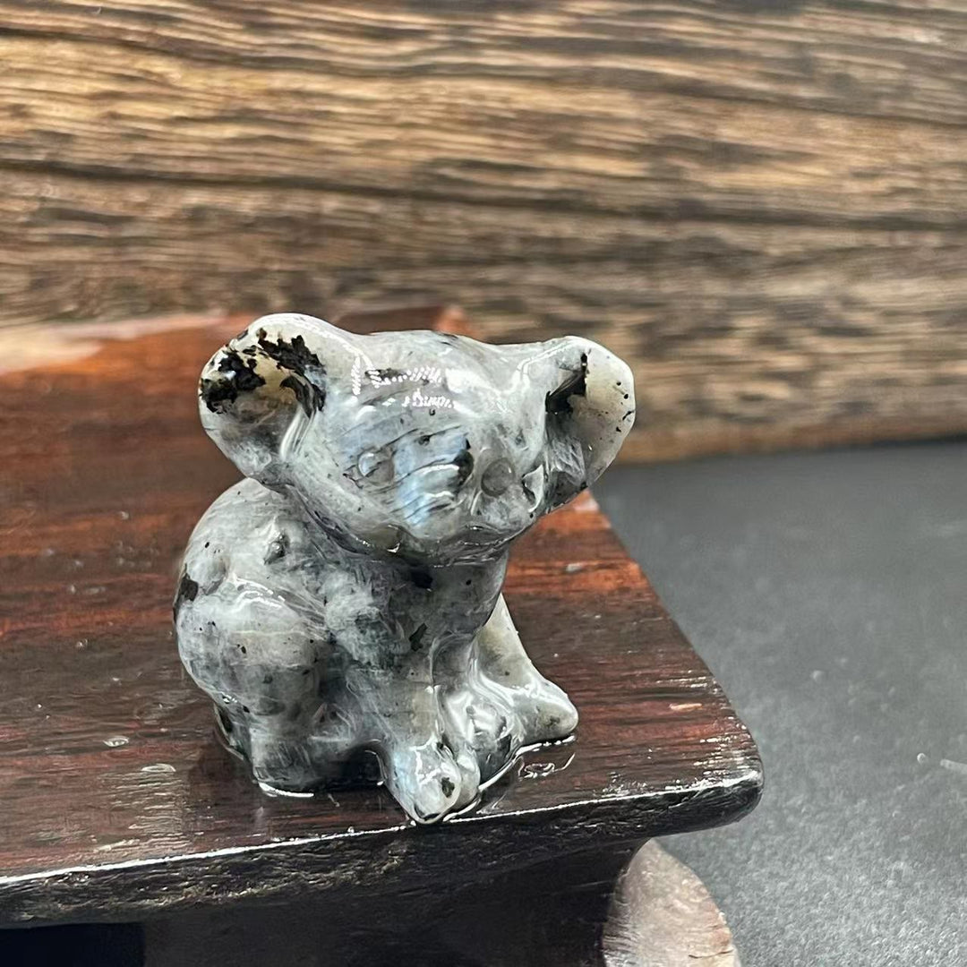 Olivenorma 1,2 pouces sculpté mignon koala figurine décoration en pierre précieuse