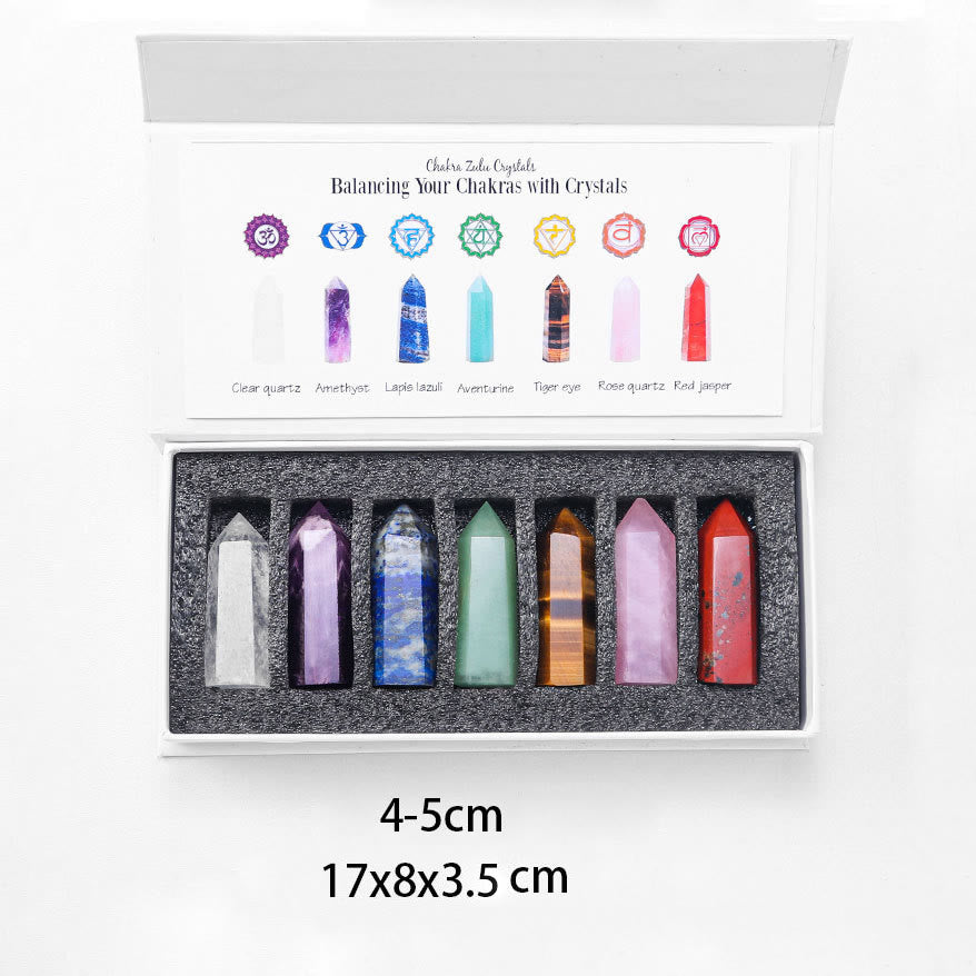 Ensemble de baguettes en cristal pour décoration de chakra en pierre brute Olivenorma