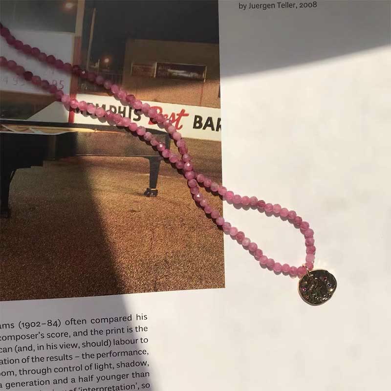 Collier avec pendentif en métal et cristal naturel Olivenorma