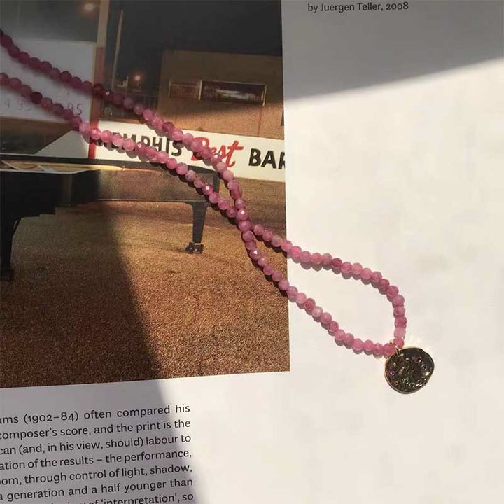 Collier avec pendentif en métal et cristal naturel Olivenorma