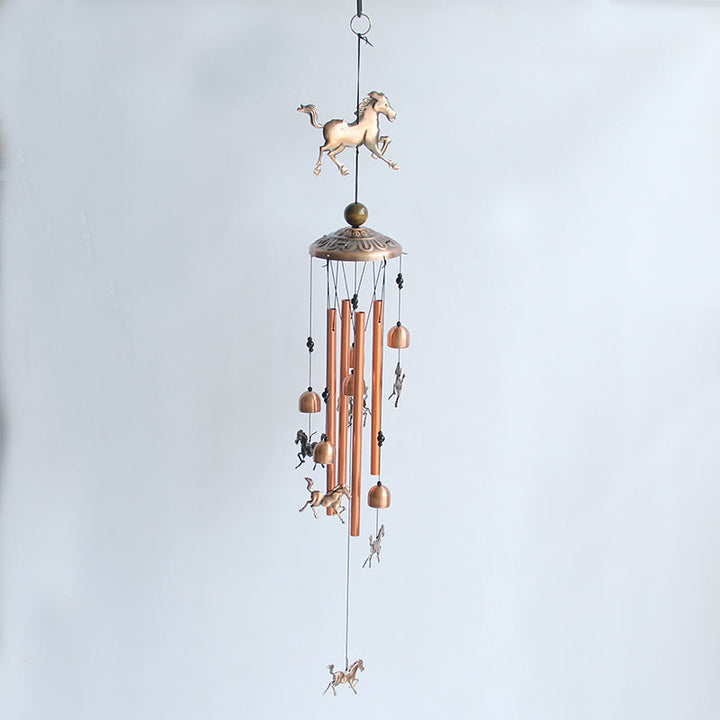Carillon éolien suspendu en métal avec motif Olivenorma et hibou