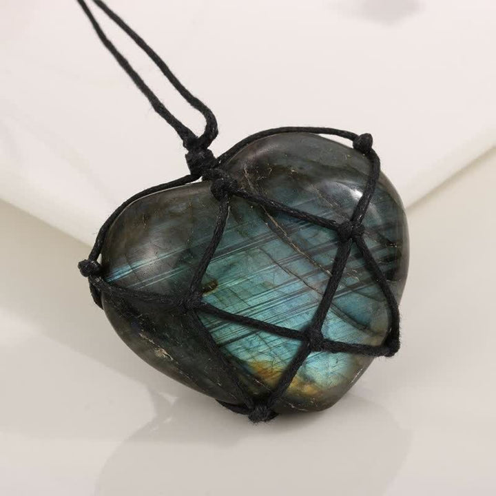 Collier en labradorite avec cœur de dragon Olivenorma 