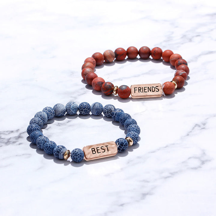 Bracelet gravé Olivenorma avec pierres précieuses naturelles pour meilleur ami 