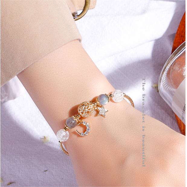 Bracelet en cristal de lune et d'étoile en labradorite Olivenorma