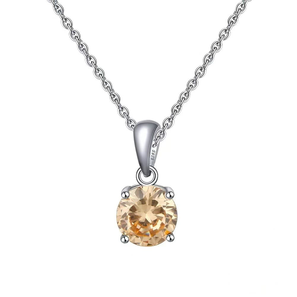 Collier pendentif à quatre griffes en zircon multicolore Olivenorma 
