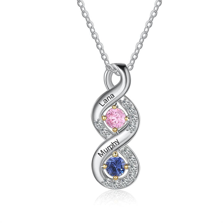 Collier avec pierre de naissance gravée pour femme Olivenorma