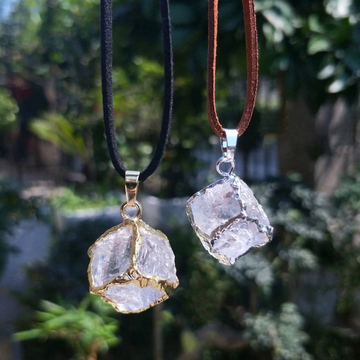Pendentif en forme d'étoile carré en cristal blanc naturel Olivenorma
