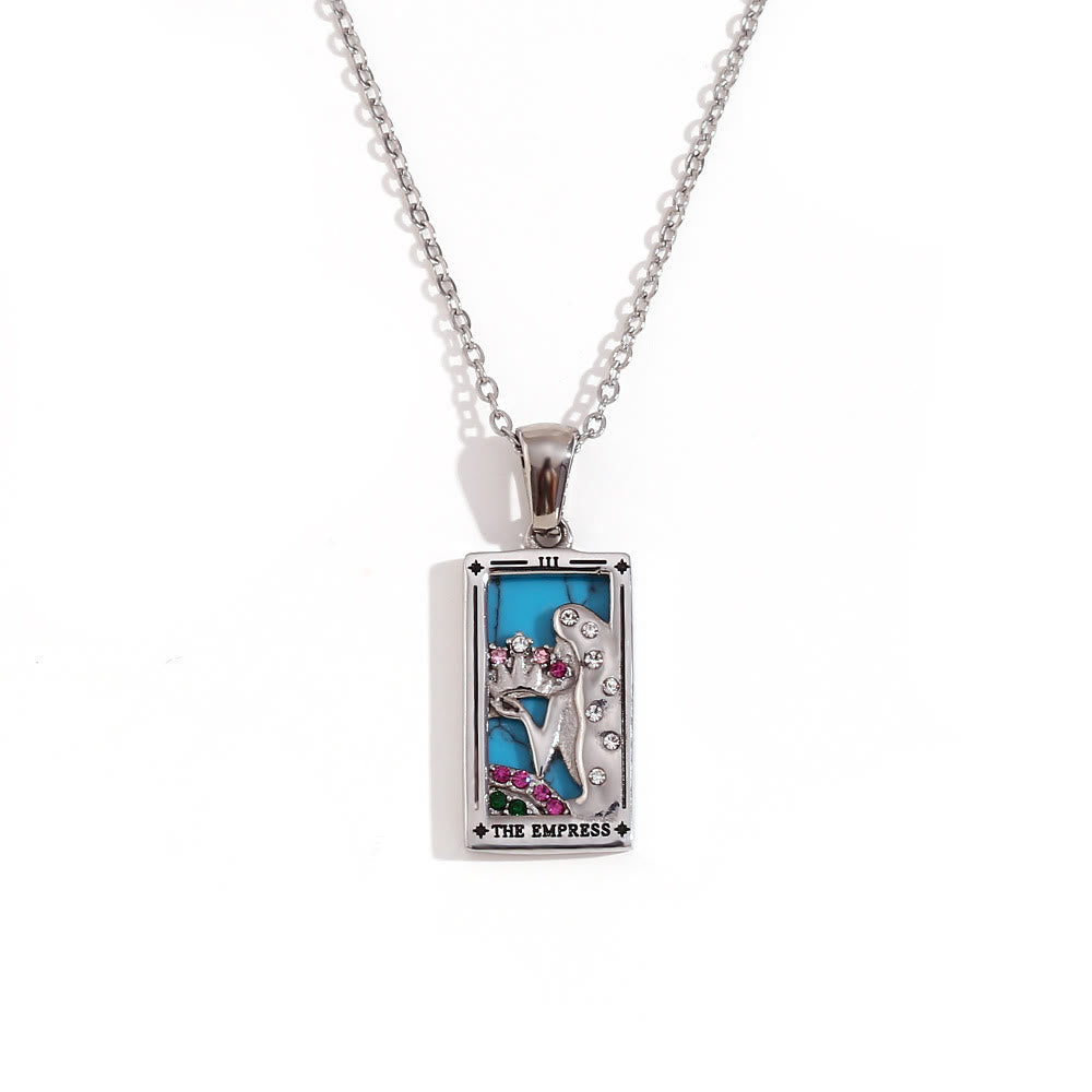 Collier de cartes de tarot en acier inoxydable plaqué or 18 carats Olivenorma 