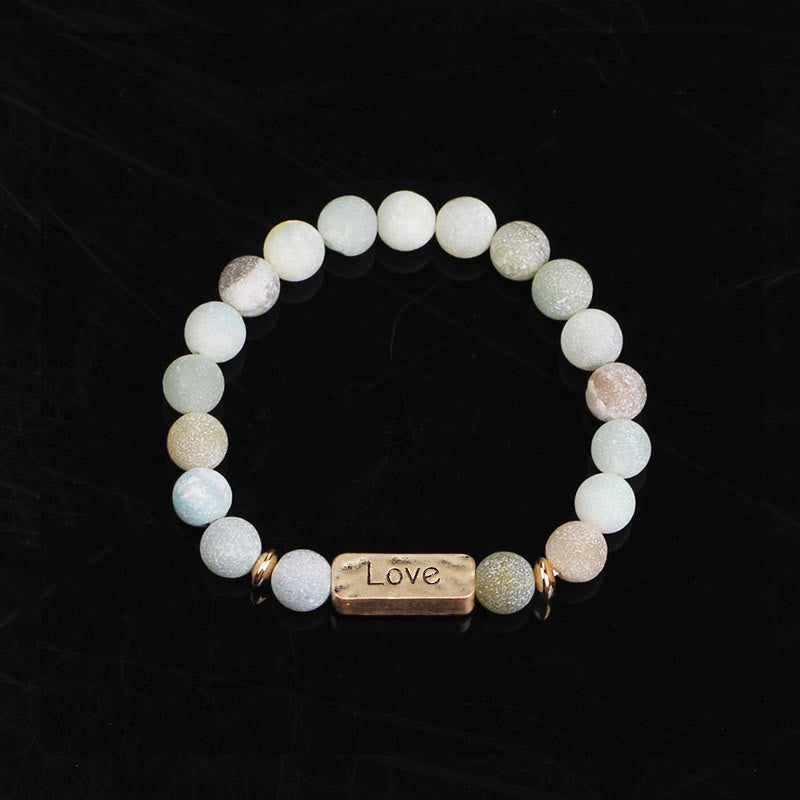 Bracelet de gravure puissant avec pierres précieuses naturelles Love Olivenorma 