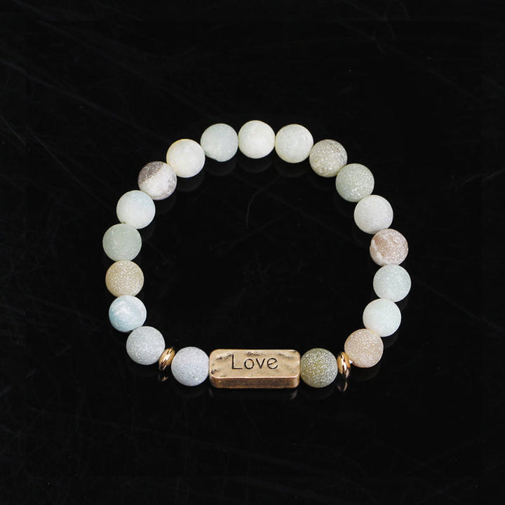 Bracelet de gravure puissant avec pierres précieuses naturelles Love Olivenorma 