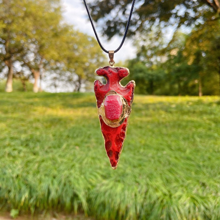 Collier avec ancre et flèche en cristal naturel Olivenorma
