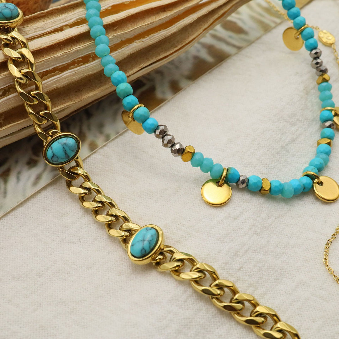 Ensemble de bracelets empilables en forme d'étoiles en turquoise naturelle Olivenorma