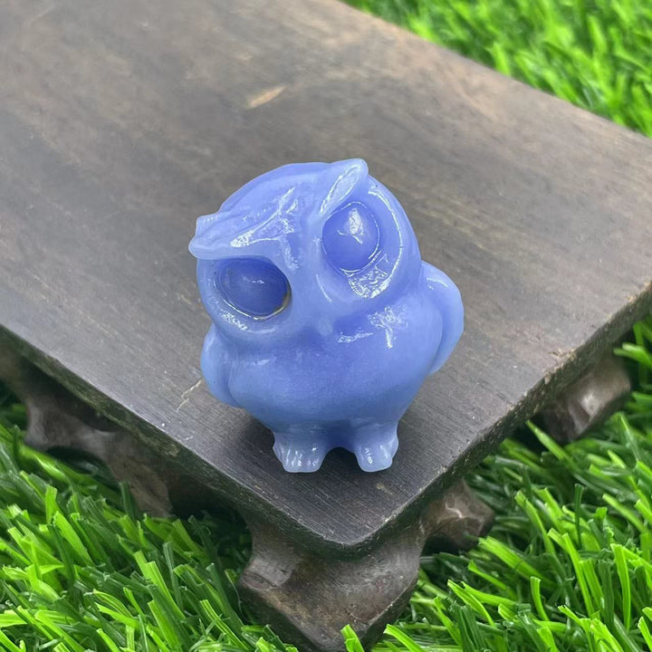 Ornement de hibou en cristal naturel Olivenorma de 3,5 cm, décoration en pierres précieuses