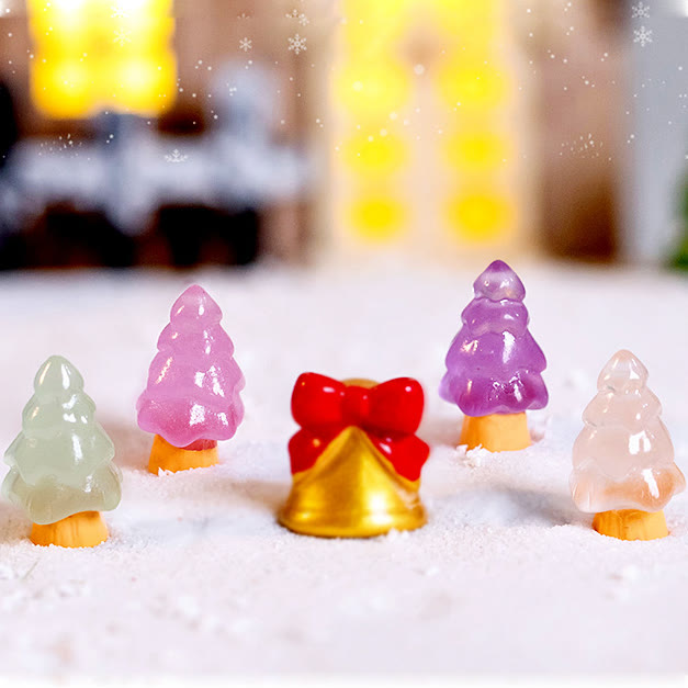 Olivenorma Lot de 5 mini sculptures en cristal pour sapin de Noël Décoration en pierres précieuses 