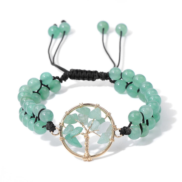 Bracelet Arbre de vie tressé double en perles de 6 mm Olivenorma