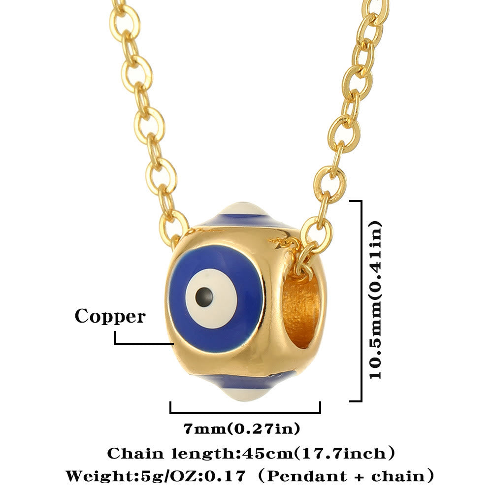 Collier pendentif rond contre le mauvais œil dégoulinant d'huile Olivenorma 