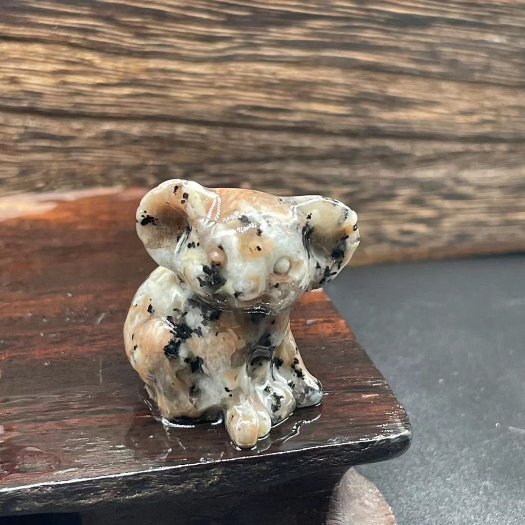 Olivenorma 1,2 pouces sculpté mignon koala figurine décoration en pierre précieuse