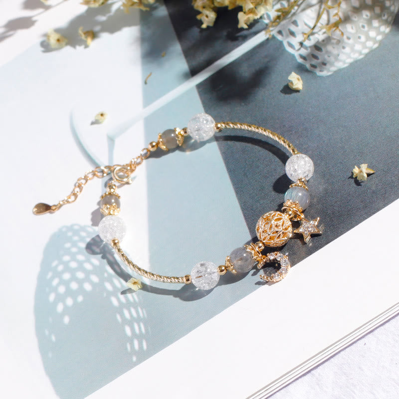 Bracelet en cristal de lune et d'étoile en labradorite Olivenorma