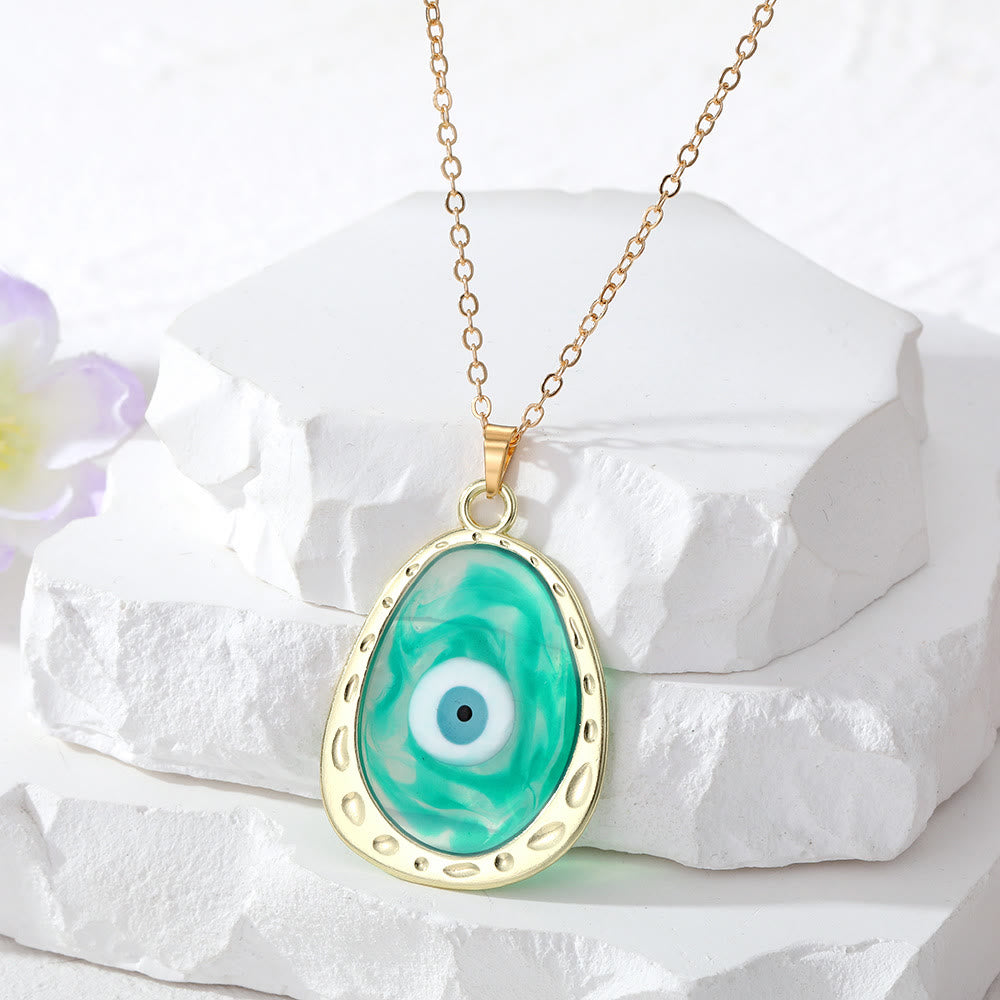 Collier en époxy multicolore contre le mauvais œil Olivenorma 
