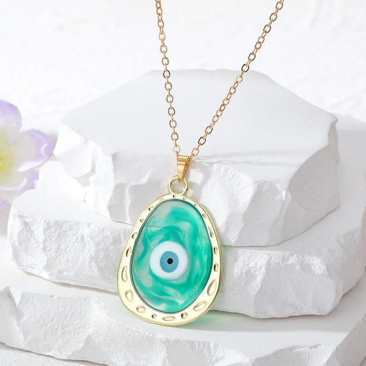 Collier en époxy multicolore contre le mauvais œil Olivenorma 