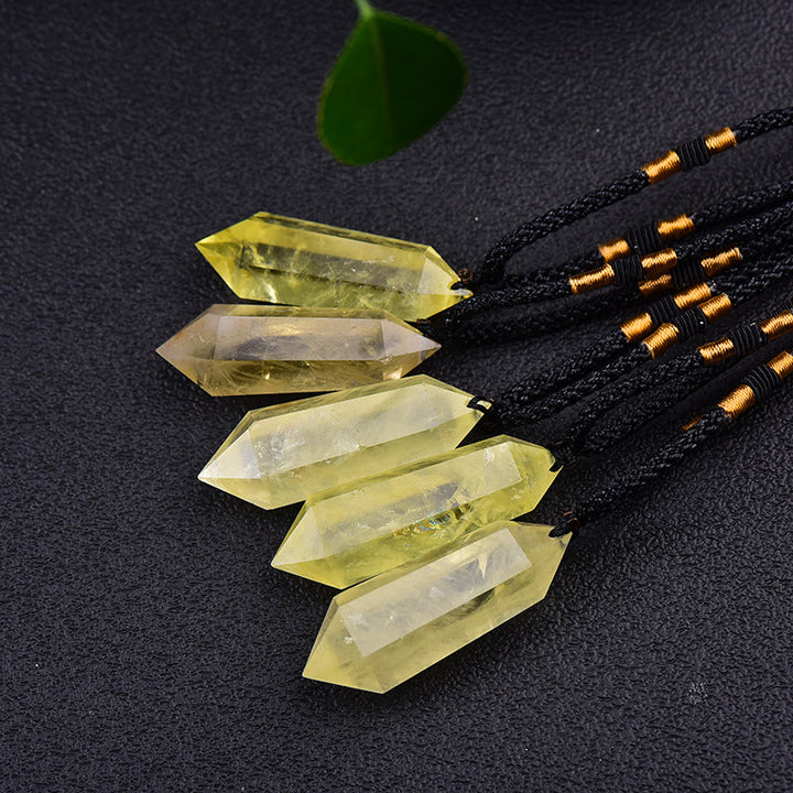 Olivenorma« Vie prospère » – Collier en cristal à prisme hexagonal en citrine