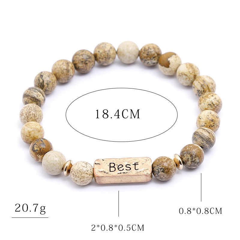 Bracelet avec gravure en pierres précieuses naturelles Olivenorma