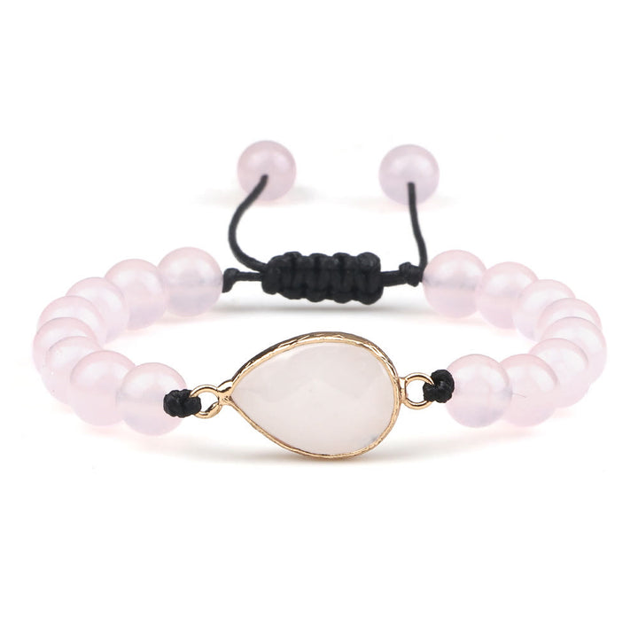 Bracelet en perles d'opalite avec pierre œil de chat Olivenorma