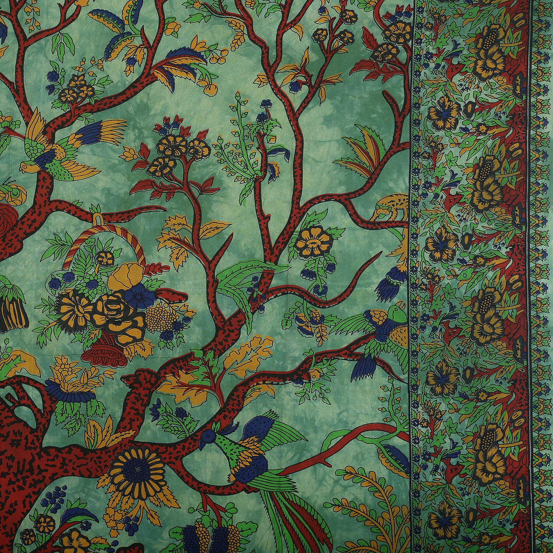 Tapisserie murale psychédélique à motif d'arbre de vie vert Olivenorma