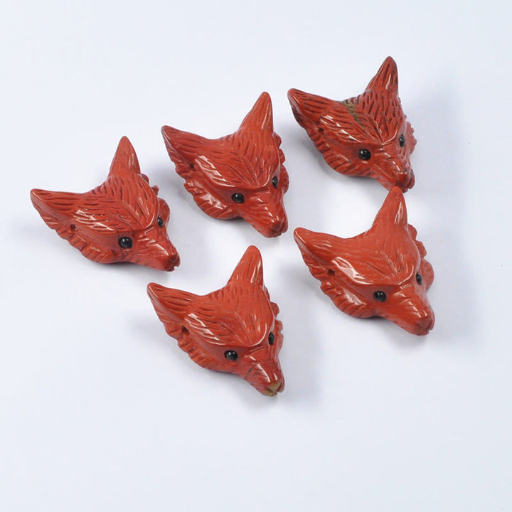 Tête de loup sculptée en cristal naturel Olivenorma, accessoire de décoration en pierres précieuses