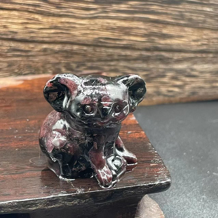 Olivenorma 1,2 pouces sculpté mignon koala figurine décoration en pierre précieuse