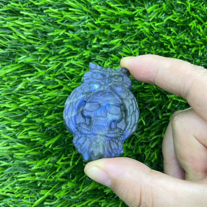 Sculpture en labradorite naturelle Olivenorma , dragon volant, décoration d'intérieur