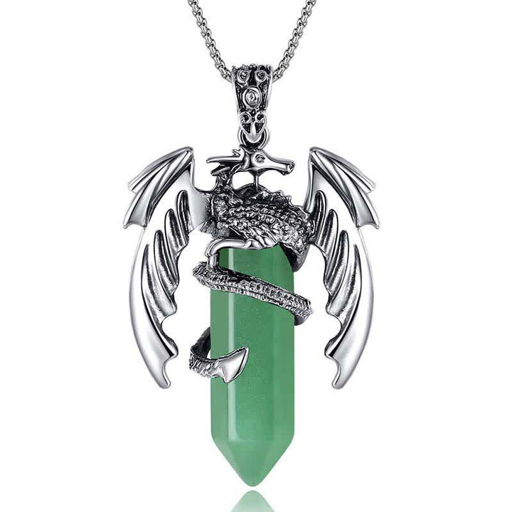Collier Reiki en pierre de guérison en cristal de dragon vintage Olivenorma 