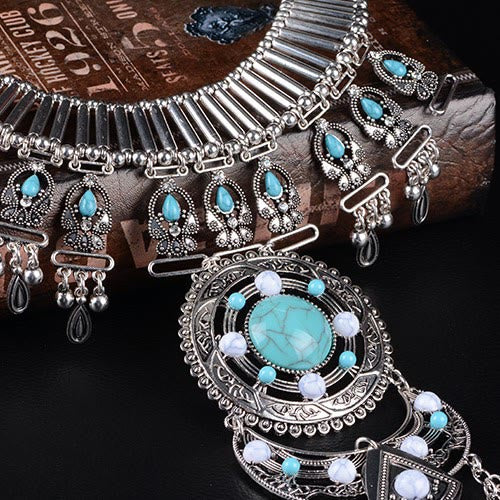 Collier de corps avec chaîne et pierres précieuses de style bohème Olivenorma