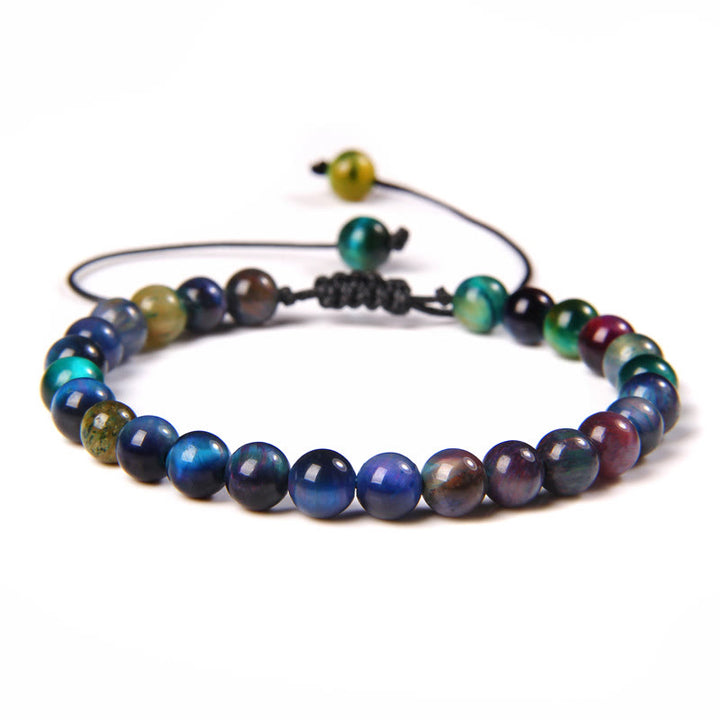 Bracelet tressé en perles de pierre naturelle de 6 mm Olivenorma