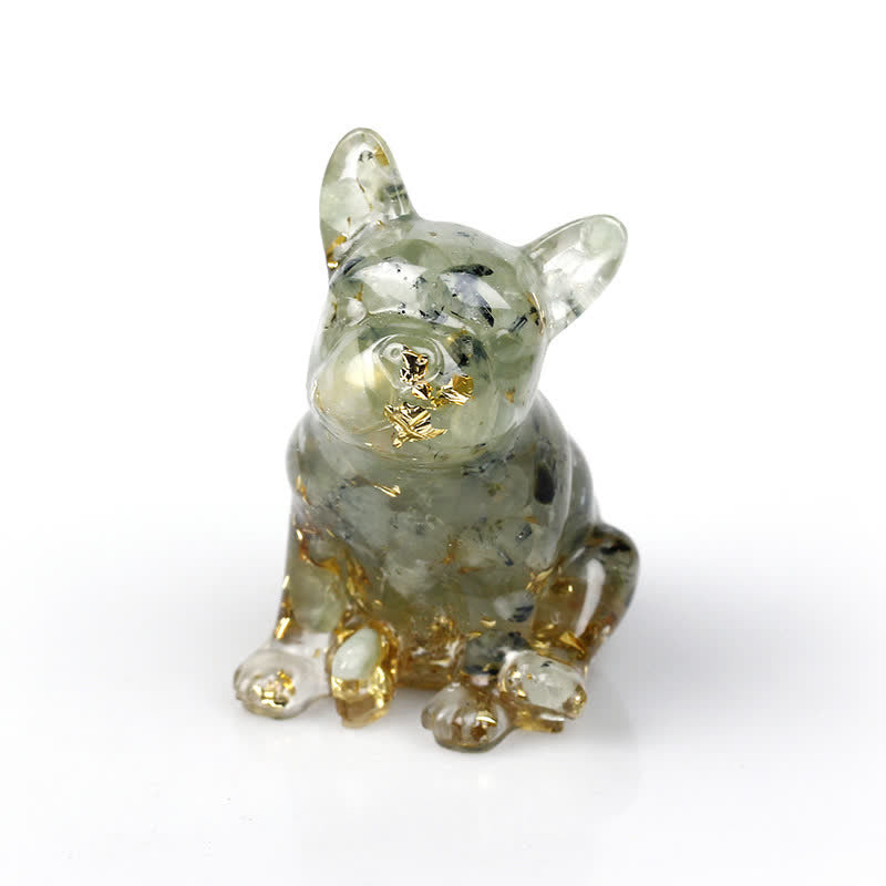 Décoration en pierres précieuses en cristal de bouledogue français Olivenorma - Péridot - image 4
