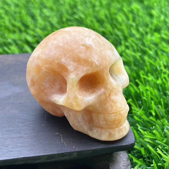 Décoration en pierre précieuse de crâne en cristal naturel sculpté Olivenorma de 5 cm 