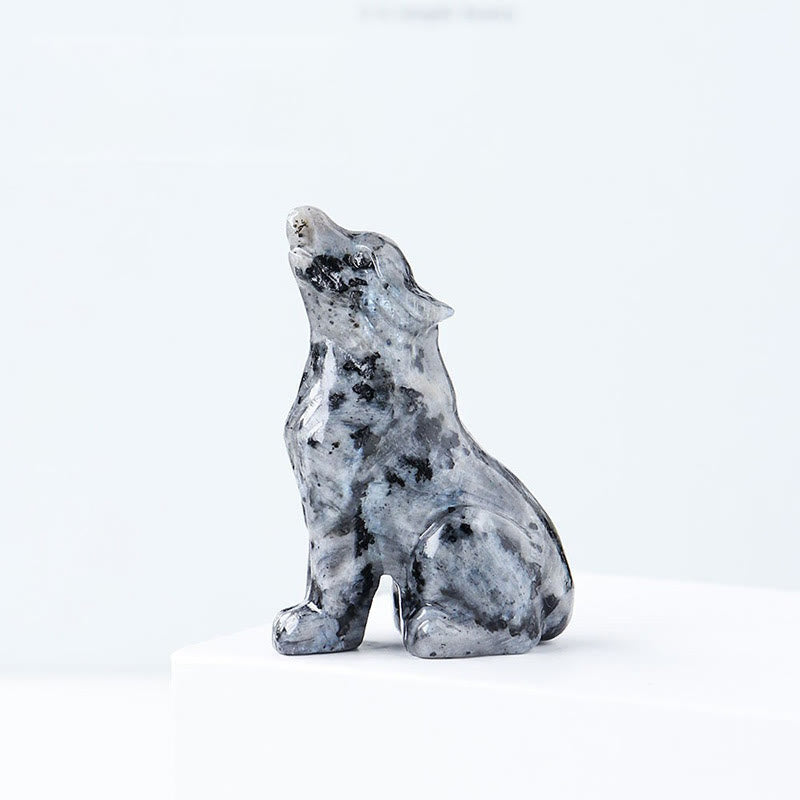 Décoration en pierres précieuses en cristal naturel Olivenorma Petit garçon loup - Pierre éclair - image 15