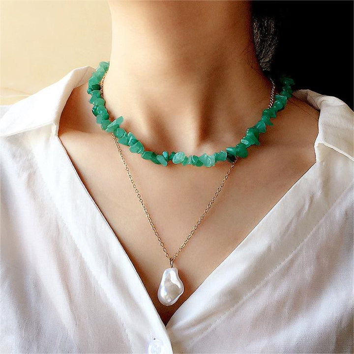 Collier en cristal poli de forme irrégulière Olivenorma