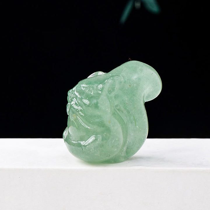 Ornement de sculpture d'écureuil en cristal naturel Olivenorma Décoration en pierres précieuses