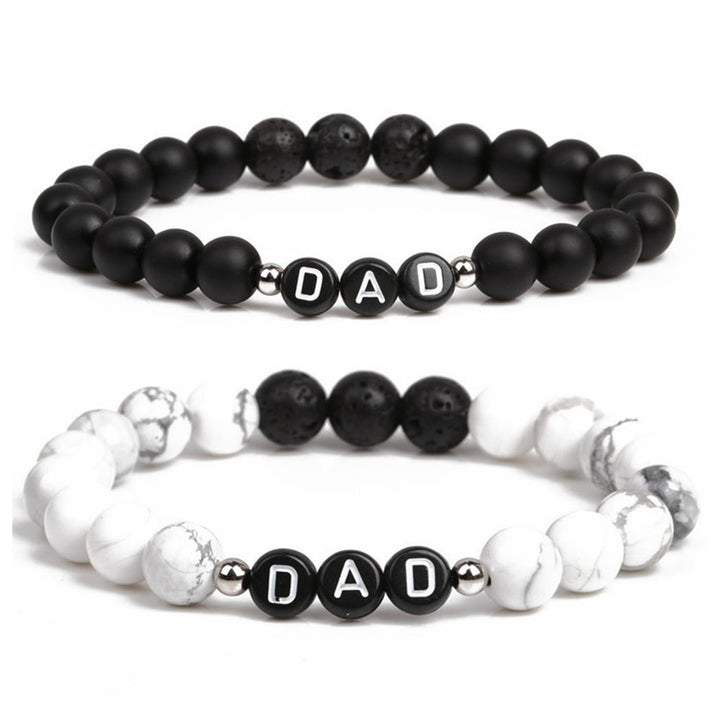 Bracelet papa alphabet homme turquoise blanc Olivenorma 