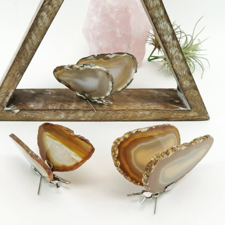 Supports à papillons en agate druzy Olivenorma Décoration en pierres précieuses