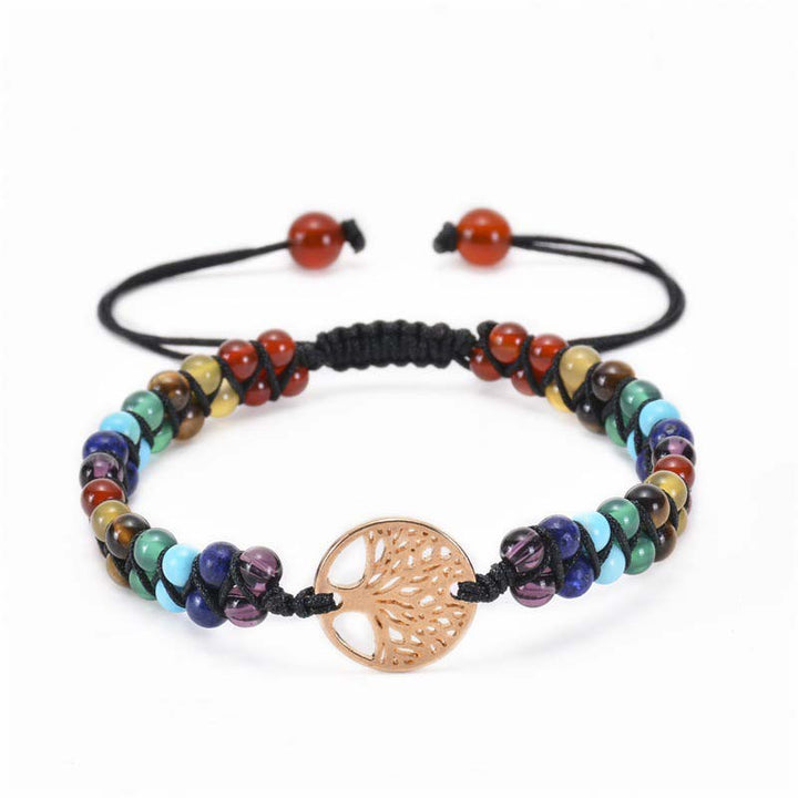 Bracelet tressé double en cristal naturel Arbre de vie Olivenorma