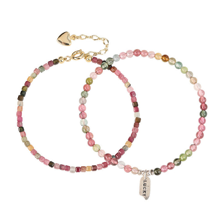 Bracelet porte-bonheur en perles de tourmaline naturelle Olivenorma de 3 cm
