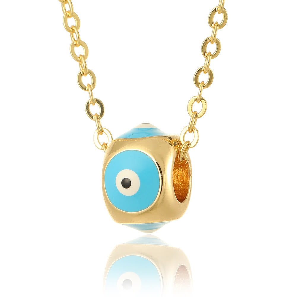 Collier pendentif rond contre le mauvais œil dégoulinant d'huile Olivenorma 