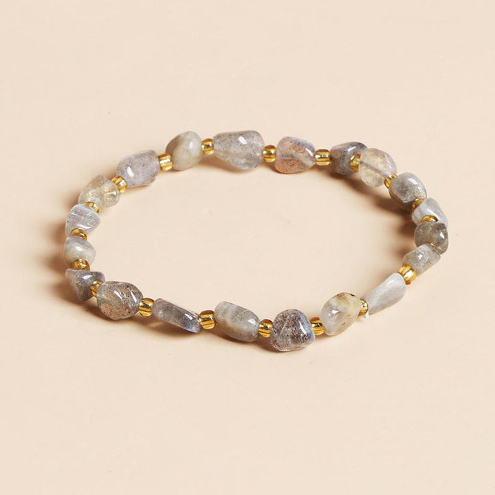 Bracelet artisanal en gravier de cristal irrégulier Olivenorma 