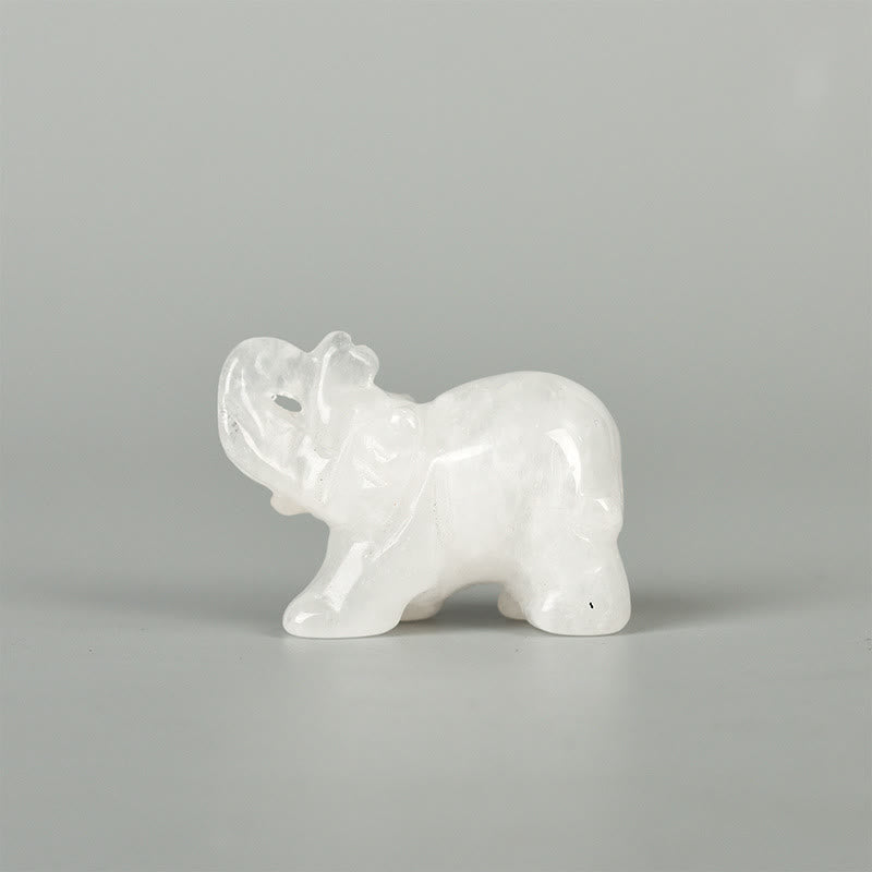 Figurine d'éléphant sculptée Olivenorma 1,5/2 pouces Décoration en pierres précieuses