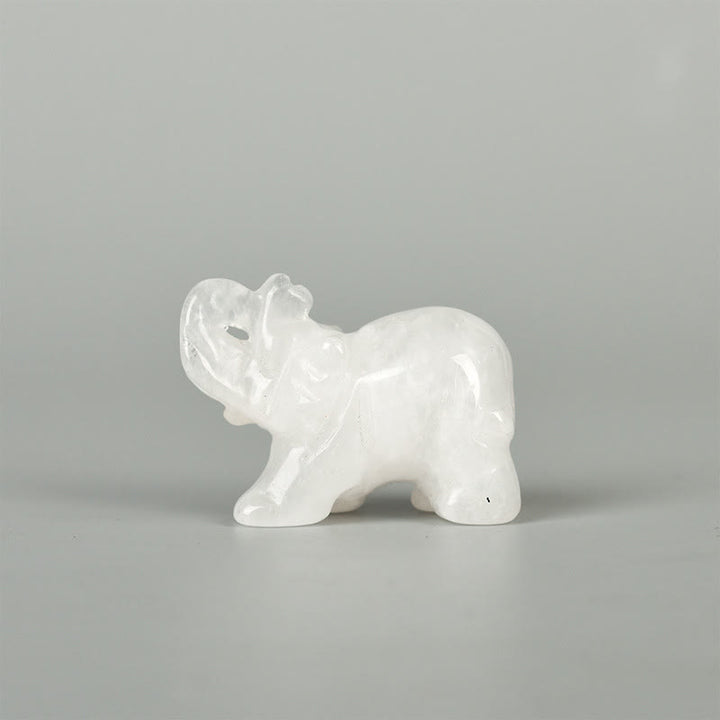 Figurine d'éléphant sculptée Olivenorma 1,5/2 pouces Décoration en pierres précieuses