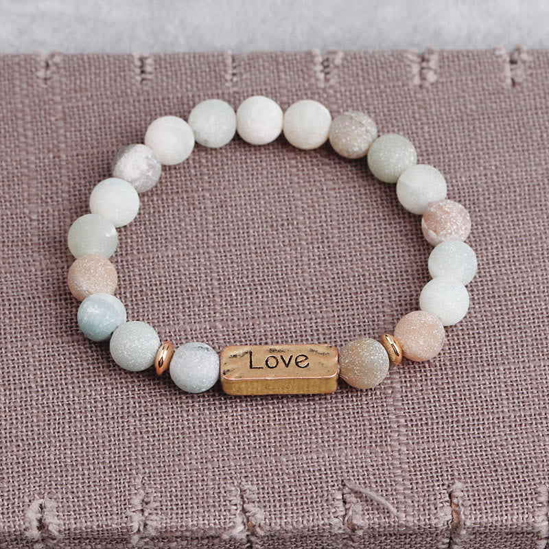 Bracelet de gravure puissant avec pierres précieuses naturelles Love Olivenorma 