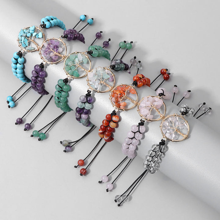 Bracelet Arbre de vie tressé double en perles de 6 mm Olivenorma